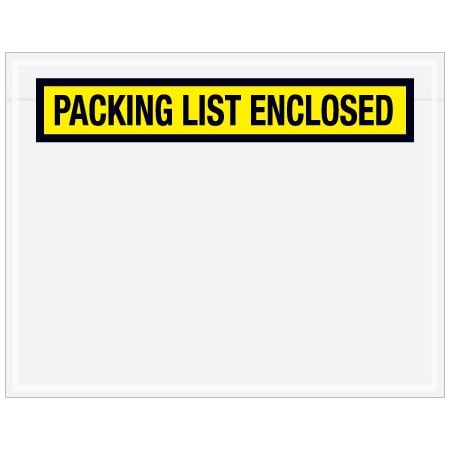 Bsc Preferred 7 x 5-1/2'' Yellow ''Packing List Enclosed'' Envelopes, Style 2, 1000PK PL456